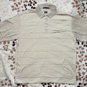 Vintage Tiger Woods x Nike Men's Short-Sleeve Polo Shirt in Light Beige